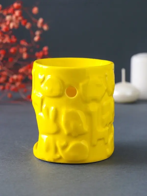 Аромалампа для эфирных масел &laquo;Зверята&raquo;, керамика, жёлтая, 6.7&times;6.7&times;7.5 см