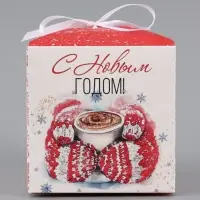 Коробка складная, подарочная новогодняя &laquo;С Новым годом&raquo; 12&times;12&times;12 см