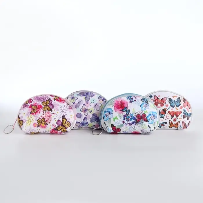 Кошелёк монетница &laquo;Цветы и бабочки&raquo; Выбражулька, на молнии, МИКС