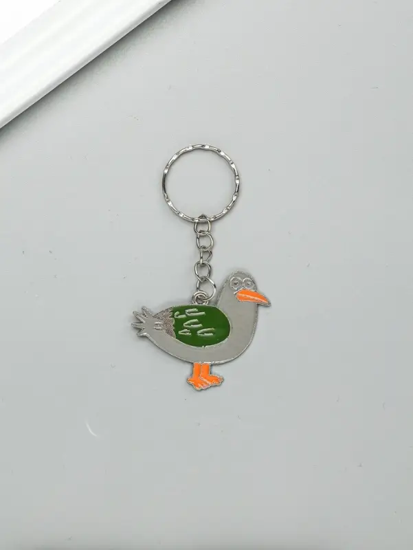 Брелок для ключей на кольце &laquo;Чайка белая&raquo;, металл, 4&times;4 см