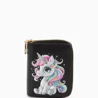 Кошелёк на молнии &laquo;Выбражулька&raquo;, 8.5&times;2.5&times;10.5 см, с принтом, чёрный