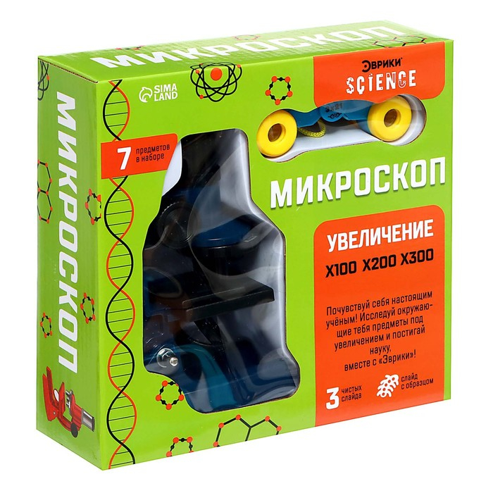 Микроскоп «Юный исследователь», 7 предметов, увеличение x100, x200, x300 Микроскоп «Юный исследователь», 7 предметов, увеличение x100, x200, x300