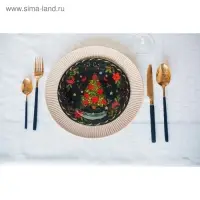 Столовые приборы Magistro &laquo;Версаль&raquo;, 4 предмета, нержавеющая сталь, золотистые, чёрные