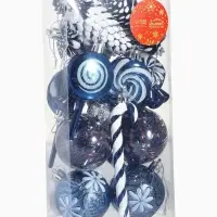 Ёлочные игрушки набор 17 шт. &laquo;Ярмарка волшебства&raquo; 6 см, синий
