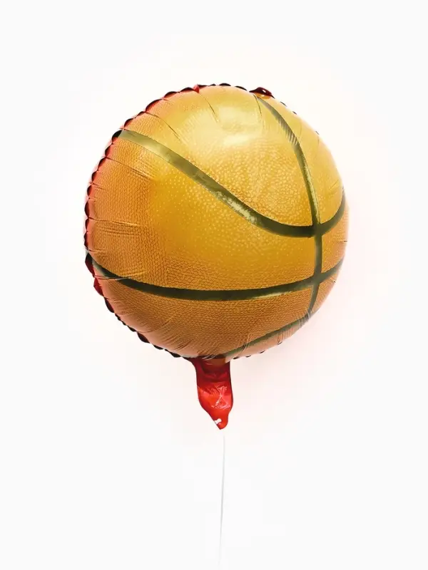 Воздушные шары фольгированные 17" круг "Баскетбольный мяч" набор 5 штук