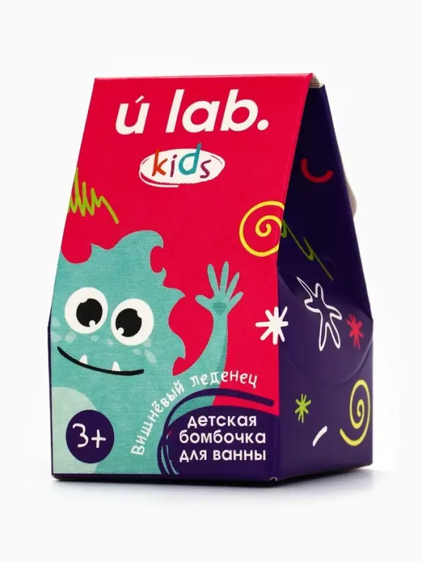 Бомбочка детская для ванны &laquo;Монстрики&raquo;, аромат вишнёвый леденец 40 г, URAL LAB