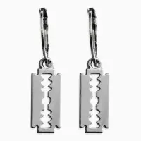 Серьги металл &laquo;Лезвие&raquo;, цвет серебро