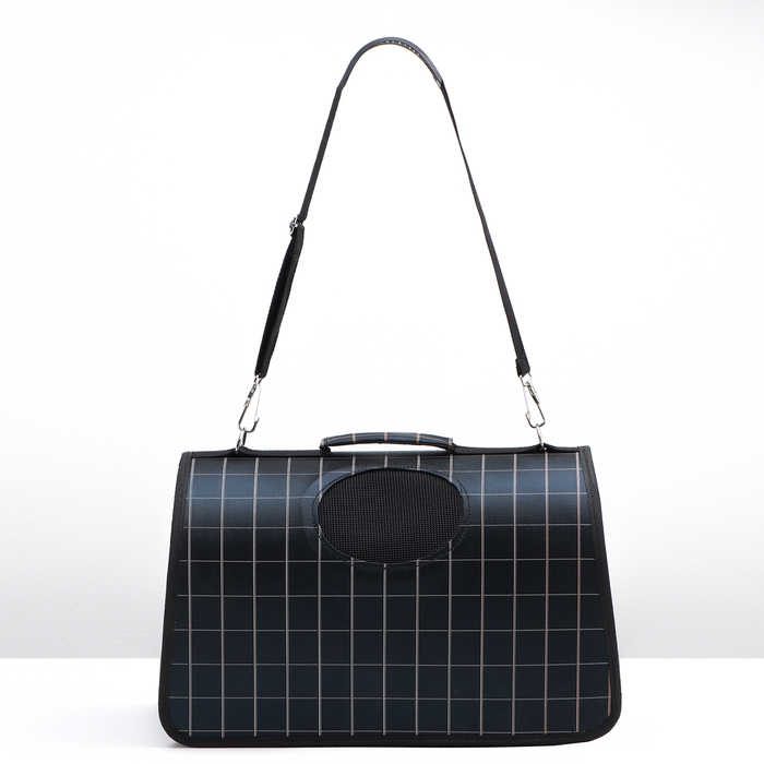 Сумка-переноска каркасная  Сумка-переноска каркасная "Клетка", размер M,  43 х 21 х 26 см, чёрная