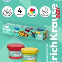 Тесто для лепки 4 цвета, 140 г, ErichKrause Baby, с Алоэ Вера, натуральные компоненты
