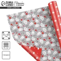 Бумага упаковочная глянцевая двухсторонняя &laquo;Коты&raquo;, 70&times;100 см