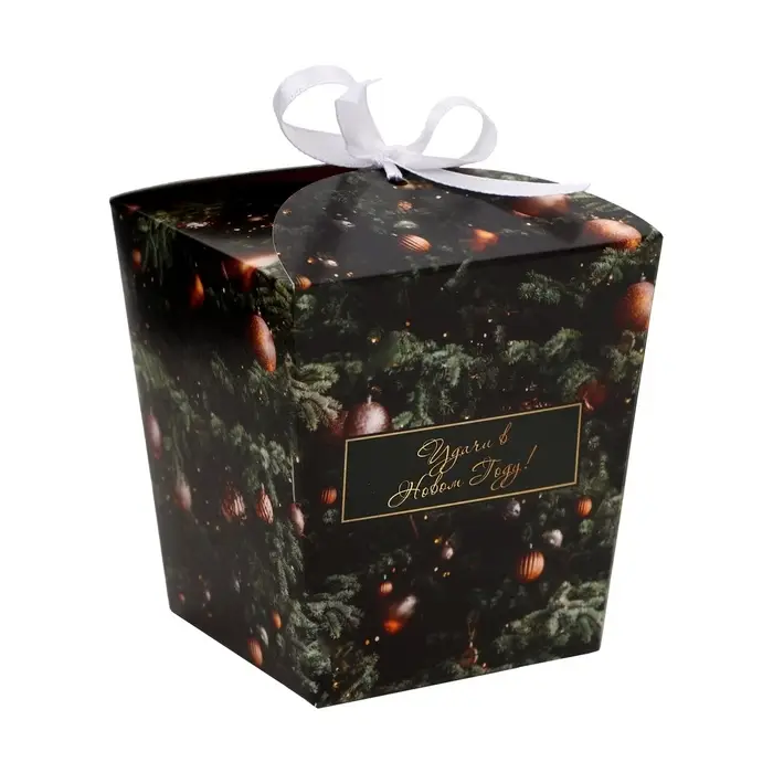 Бонбоньерка, новогодняя подарочная упаковка «Прекрасная Ель», 7.5×8×7.5 см Бонбоньерка, новогодняя подарочная упаковка «Прекрасная Ель», 7.5×8×7.5 см
