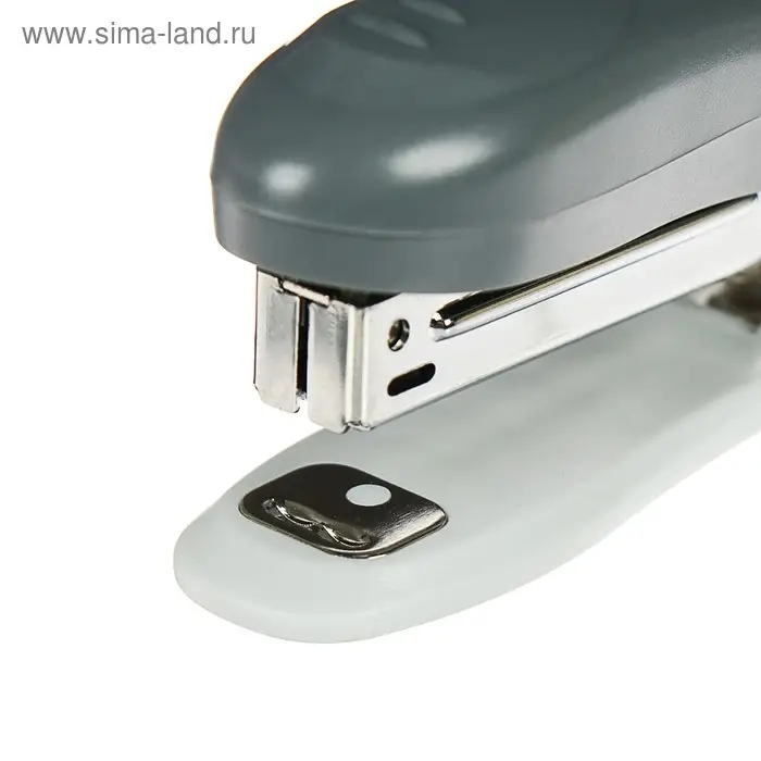 Степлер канцелярский № 10, BRAUBERG Einkommen, до 12 листов, встроенный антистеплер, пластиковый корпус, серый