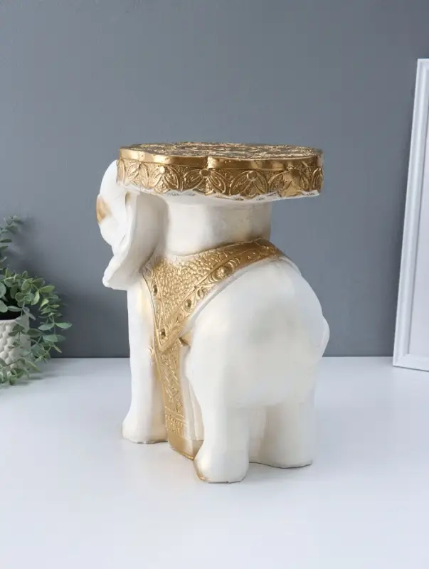 Фигура-подставка "Слон" белый, 35х40х25 см