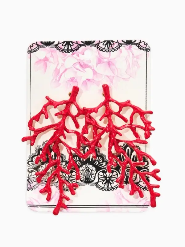 Серьги &laquo;Кораллы&raquo;, красные в золоте