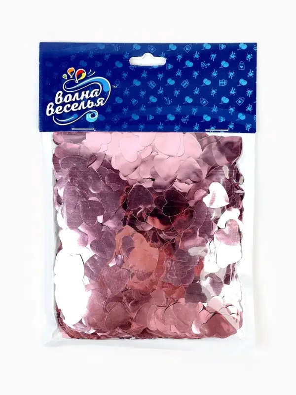 Конфетти &laquo;Сердце&raquo; светло-розовые, металлик, 1.5 см, 50 г