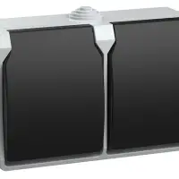 ФОРС Розетка двойная наружная с заземлением с крышкой IP54