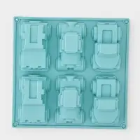 Форма для выпечки Доляна &laquo;Грузовик&raquo;, силикон, 22&times;22 см, 6 ячеек (9.8&times;4.9 см), бирюзовый