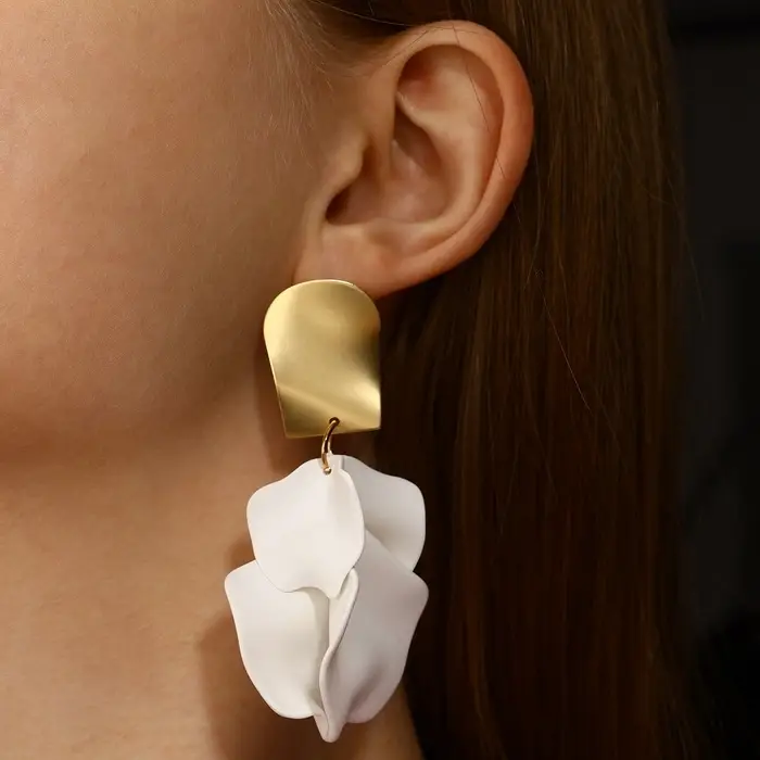 Серьги ассорти &laquo;Ветер&raquo;, неровность, цвет бело-золотой