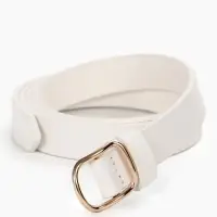 Ремень женский, 1.8&times;105 см, золотистая пряжка, белый