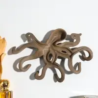 Крючки настенные &laquo;Осьминог&raquo;, ключница декоративная, чугун, 24.8&times;18.4&times;2.6 см