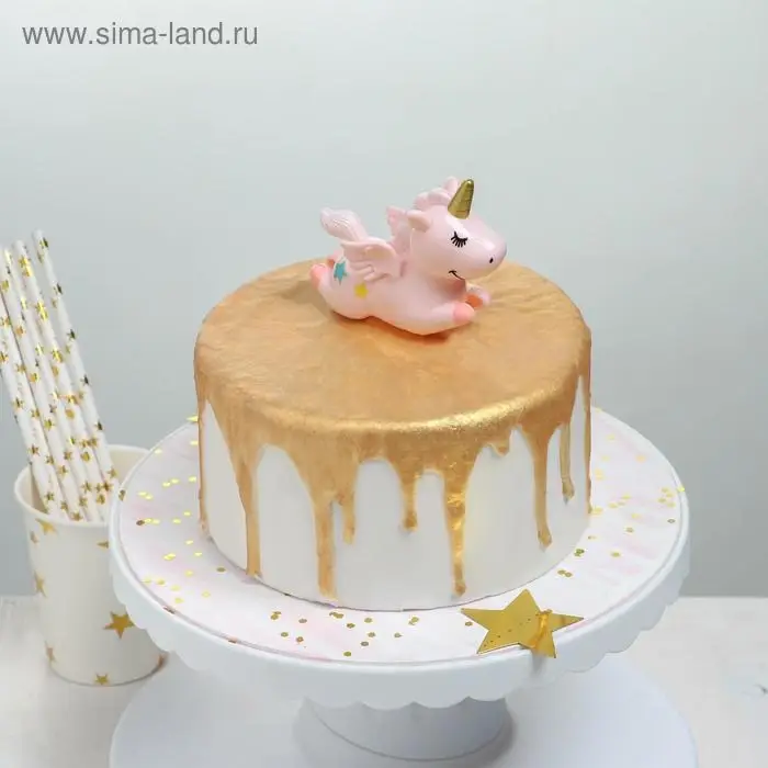 Топпер для торта «Единорог», 8.7×3.5×7 см, пластик, розовый Топпер для торта «Единорог», 8.7×3.5×7 см, пластик, розовый