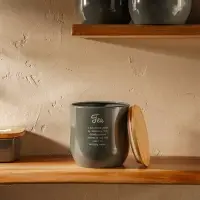 Банка для чая SL Home, 9.5&times;14 см, с бамбуковой крышкой, серая