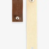 Бирка с кнопкой Hand made, кожзам, 10 шт., 8&times;1.5 см, коричневая
