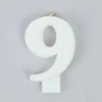 Свеча в торт &laquo;Соло. Цифра 9&raquo;, 8.2 см, белый блеск