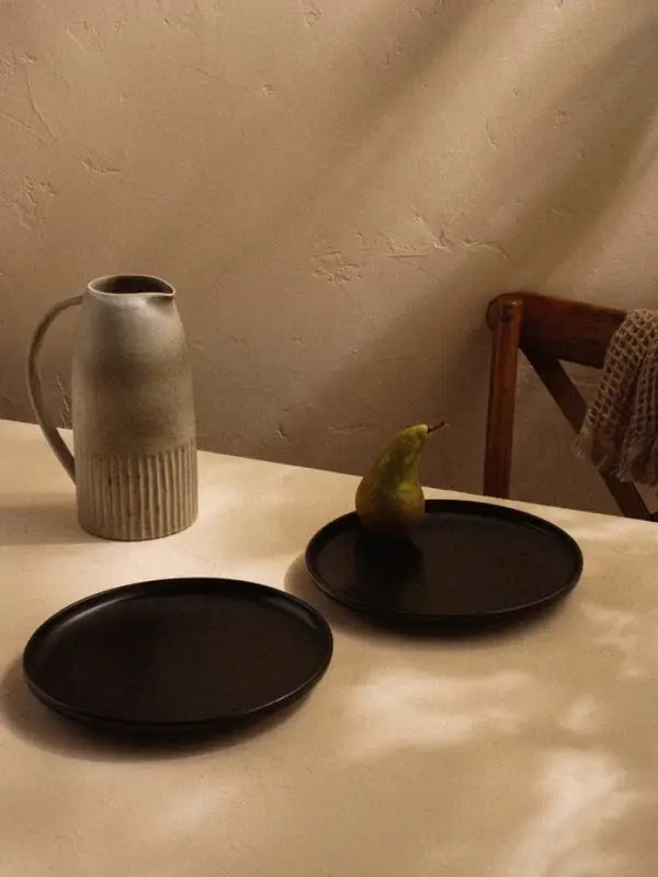 Тарелки SL Home &laquo;Дарк&raquo;, d=25.5 см, фарфор, чёрные