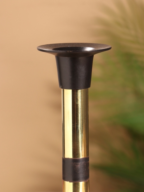 Подсвечник на 1 свечу "Креманка" латунь, черный с золотом 8х8х18 см