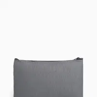 Косметичка-пенал на молнии, плоская, маленькая, однотонная, серая