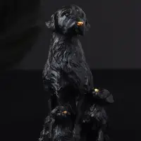 Фигурка гипс &laquo;Лабрадор с щенками&raquo;, 10&times;7 см, чёрный