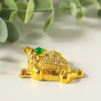 Набор нэцкэ фигурок 6 шт. &laquo;Денежная жаба с монетой&raquo;, металл под золото, подарочные, 4&times;5.4&times;2 см