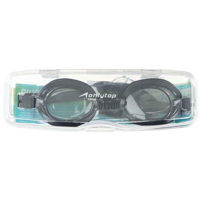 Очки для плавания детские ONLYTOP, беруши, цвет чёрный Очки для плавания детские ONLYTOP, беруши, цвет чёрный