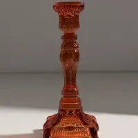 Подсвечник стекло "Версаль" коньячный d=2 и 4 см 10х10х25 см