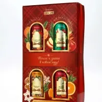 URAL LAB Арома Саунд Набор "Тепла и уюта в Новом году", 4 геля для душа,4х100