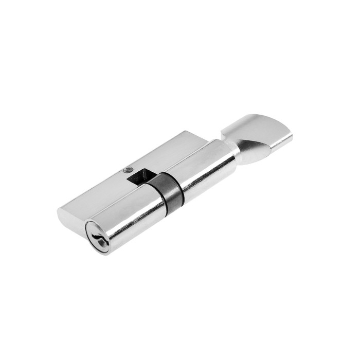 Цилиндровый механизм, 70 мм, с вертушкой, английский ключ, 5 ключей, цвет хром Цилиндровый механизм, 70 мм, с вертушкой, английский ключ, 5 ключей, цвет хром