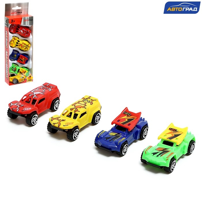 Набор машин «Рейсер», 4 шт, цвета МИКС Набор машин «Рейсер», 4 шт, цвета МИКС