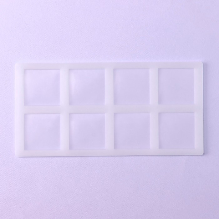 Форма для шоколада «Квадрат», силикон, 8 ячеек, 22,5×11×0,3 см, цвет прозрачный