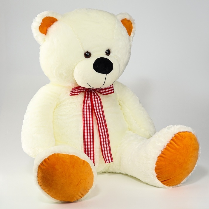 Мягкая игрушка Мягкая игрушка "Медведь" с клетчатым бантом, 90 см