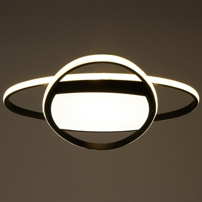 Люстра с ПДУ 1221/1BK LED 90Вт 3000-6000К черный 50х50х9 см BayerLux