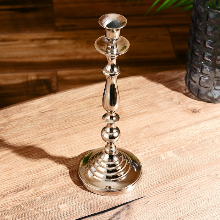 Подсвечник алюминий  Подсвечник алюминий "Лестница" на 1 свечу 11х11х31 см