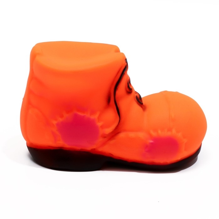 Игрушка пищащая Игрушка пищащая "Башмак" для собак, 10,5 см, оранжевая