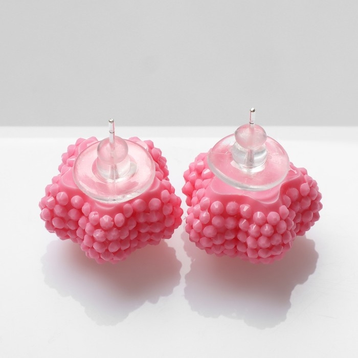 Серьги пластик «Карамель» звезда, цвет розовый Серьги пластик «Карамель» звезда, цвет розовый