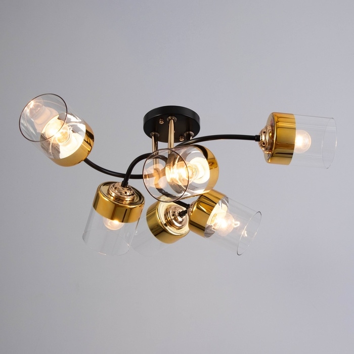 Люстра Люстра "Гардера" 6х60Вт Е27 Коричневый, золото 70,5х32,5х21см