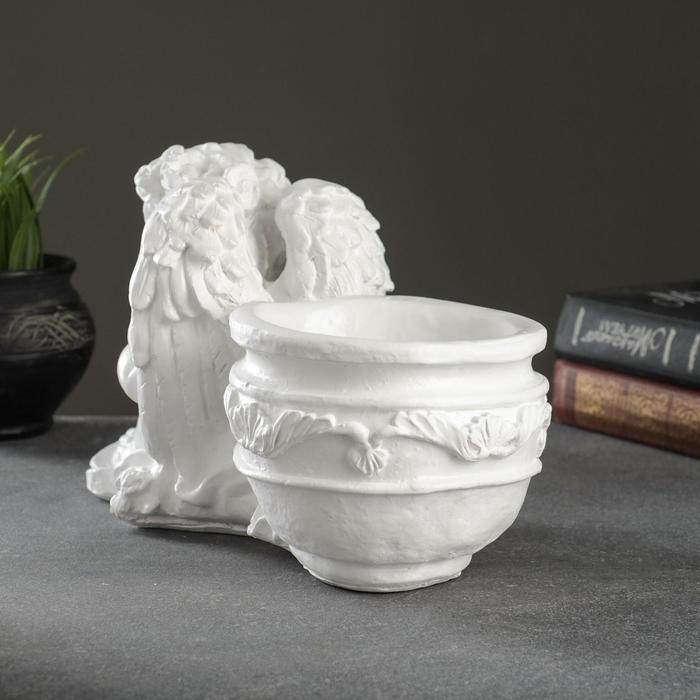 Фигурное кашпо Фигурное кашпо "Спящий ангел" белый 0,65 л / 15х18,5х31см