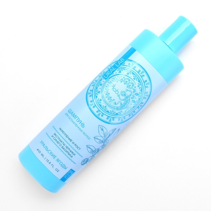 Шампунь для волос с экстрактом черники и василька, укрепление и рост, 410 мл, URAL LAB Шампунь для волос с экстрактом черники и василька, укрепление и рост, 410 мл, URAL LAB