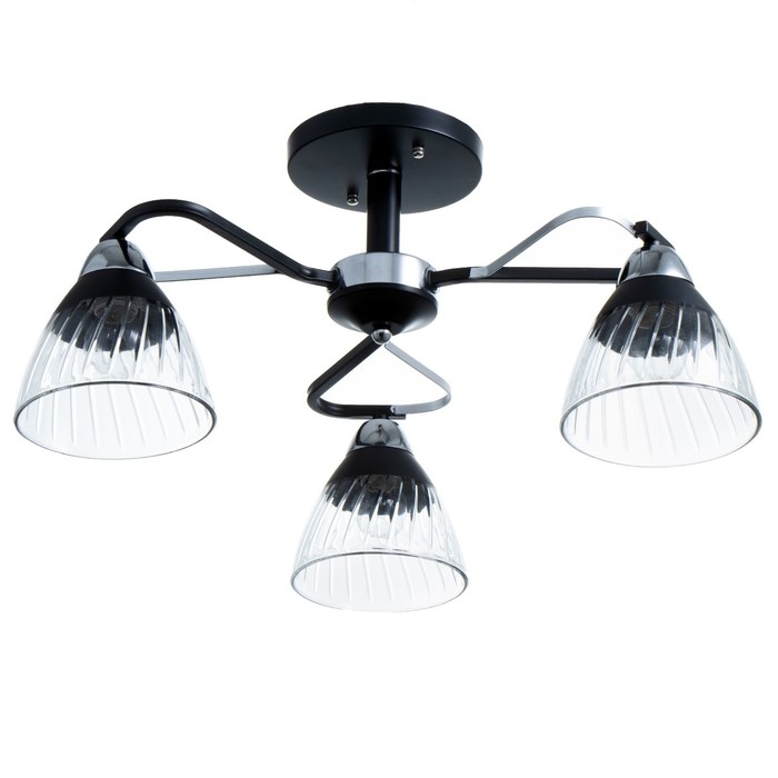 Люстра Люстра "Берн" 3хЕ27 40Вт чёрно-хромовый 56х56х25 см BayerLux