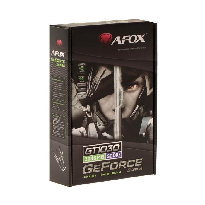Видеокарта Afox GT1030, 2Гб, 64bit, GDDR5, DVI, HDMI, HDCP Видеокарта Afox GT1030, 2Гб, 64bit, GDDR5, DVI, HDMI, HDCP