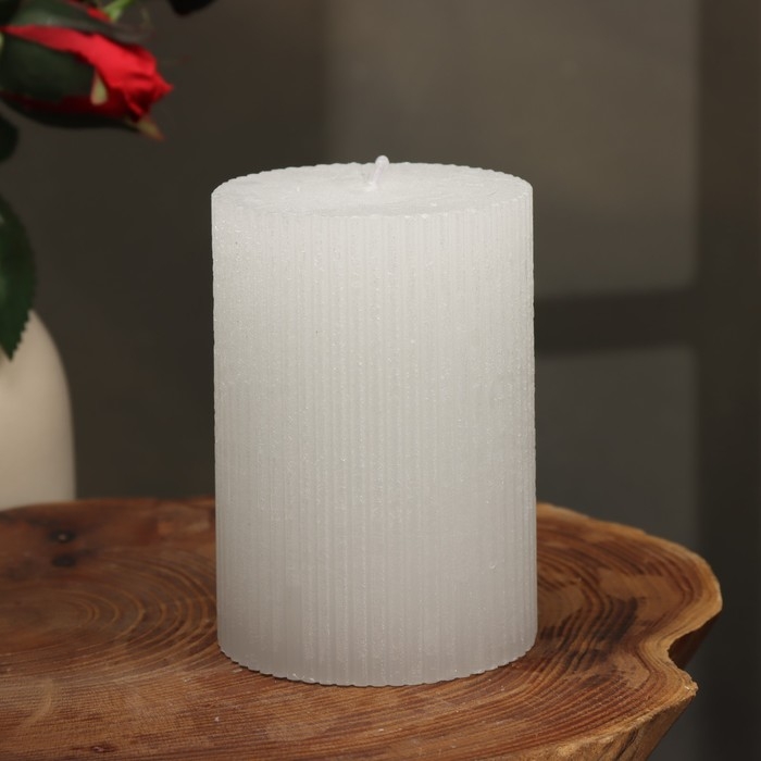 Свеча "Рельеф", 7&times;10см, перламутровый металлик